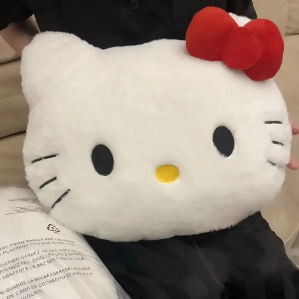 *Anime Sanrio Hello Kitty Cute Cartoon Head Plush Pillow Sofa Bedside Cushion Car Cushion Nap Pillow Birthday Gifts for Girl