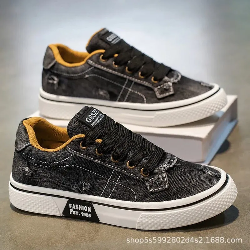 Summer Men's Canvas Footwear Comfortable Low Cut Sports and Leisure Board Shoes Durable Lightweight Single Shoes Sneaker 48Size