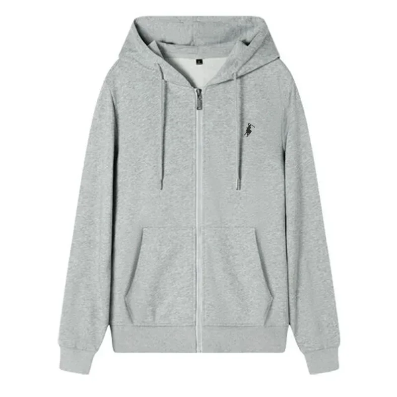 O novo outono e inverno casual masculino roupas esportivas moda ao ar livre jogging fitness zíper moletom com capuz e quente — image 2
