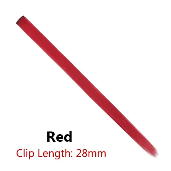 12 Colors Straight Curly Hair Synthetic Hairpieces Clip-In One Piece Pure Color Synthetic Hair Extension Pieces — image 14