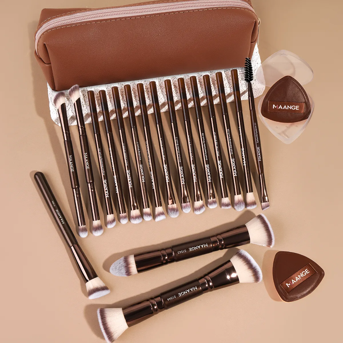 21pcs Makeup Brushes Set Multi-functional Makeup Tools Foundation Brush Concealer Brush Eyeshadow Brush for Beginners