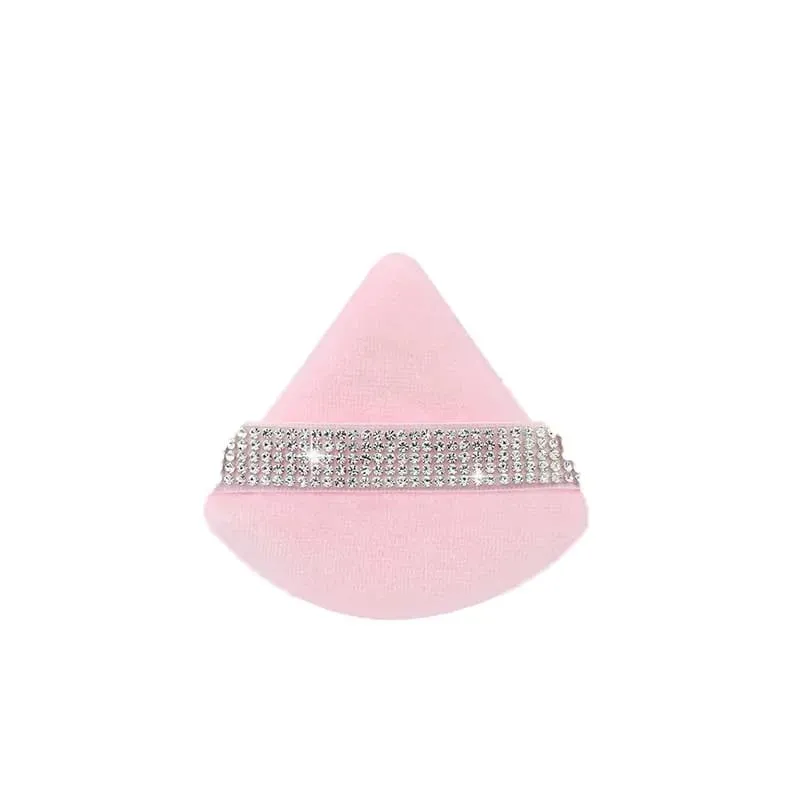 Diamond Triangle Velvet Setting Puff Ribbon Detail Powder Sponge Smooth Finishing Soft Puff for Loose Pressed Powder Application — image 9
