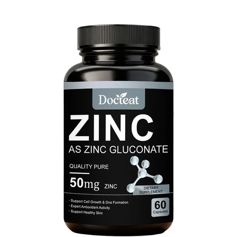 Docteat Zinc Bilang Zinc Gluconate Capsules 50 Mg Zinc Bawat Serving Immune Support Antioxidant Activity Malusog na Balat 60 Capsules