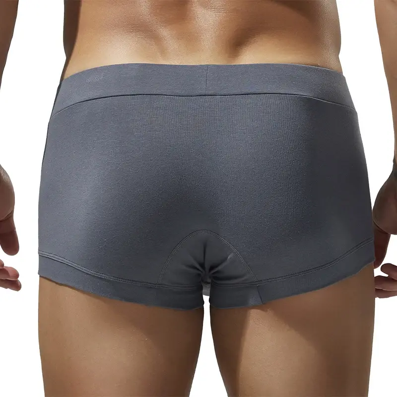Men's solid color flat underwear, comfortable and breathable, high elasticity flat cut shorts — image 7