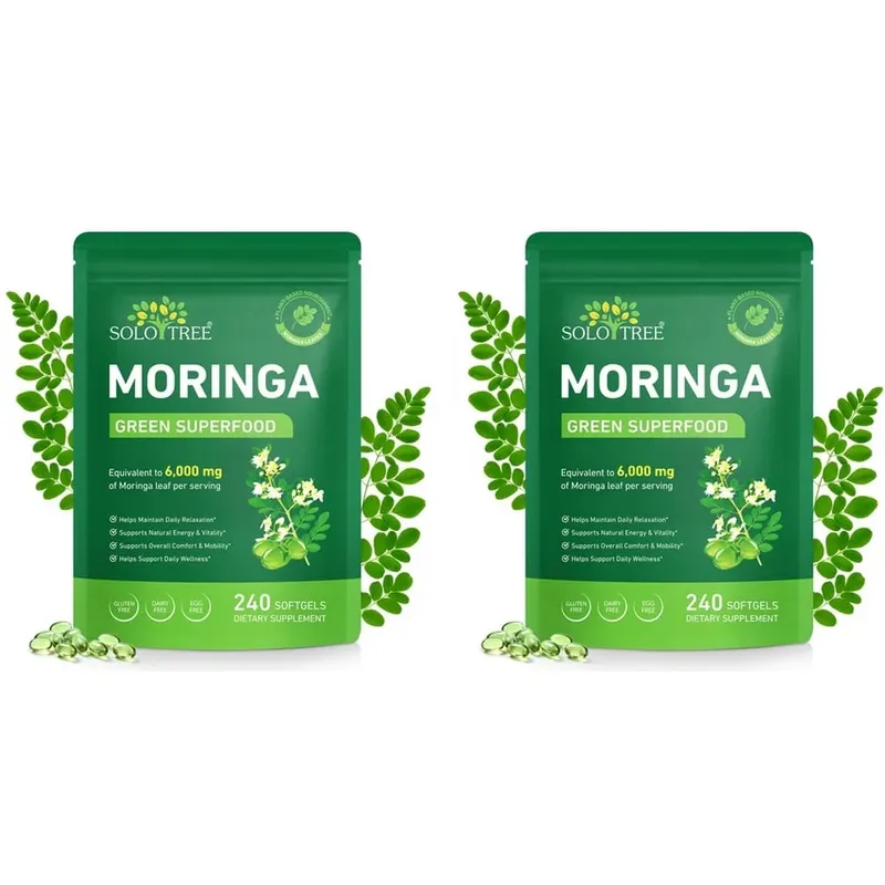 Moringa Leaf Softgels 6000 Mg Equivalent Per Serving for Daily Relaxation Natural Energy Vitality & Comfort Support 240 Softgels — image 8