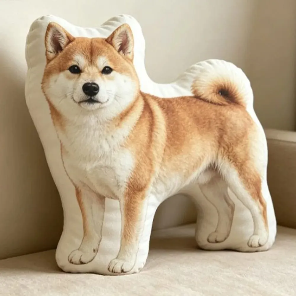 Dog Shaped Pillow Animal Throw Pillow Soft Plush Fabric Decorative Animal Pillow Shiba Dog Cushion Contoured Shape — image 10