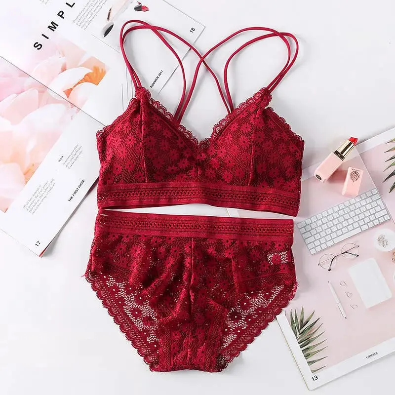 Lingerie feminina push-up sutiã conjunto de roupa interior sexy conjunto de lingerie de renda conjunto de roupa interior feminina sutiã de renda calcinha sem costura — image 14
