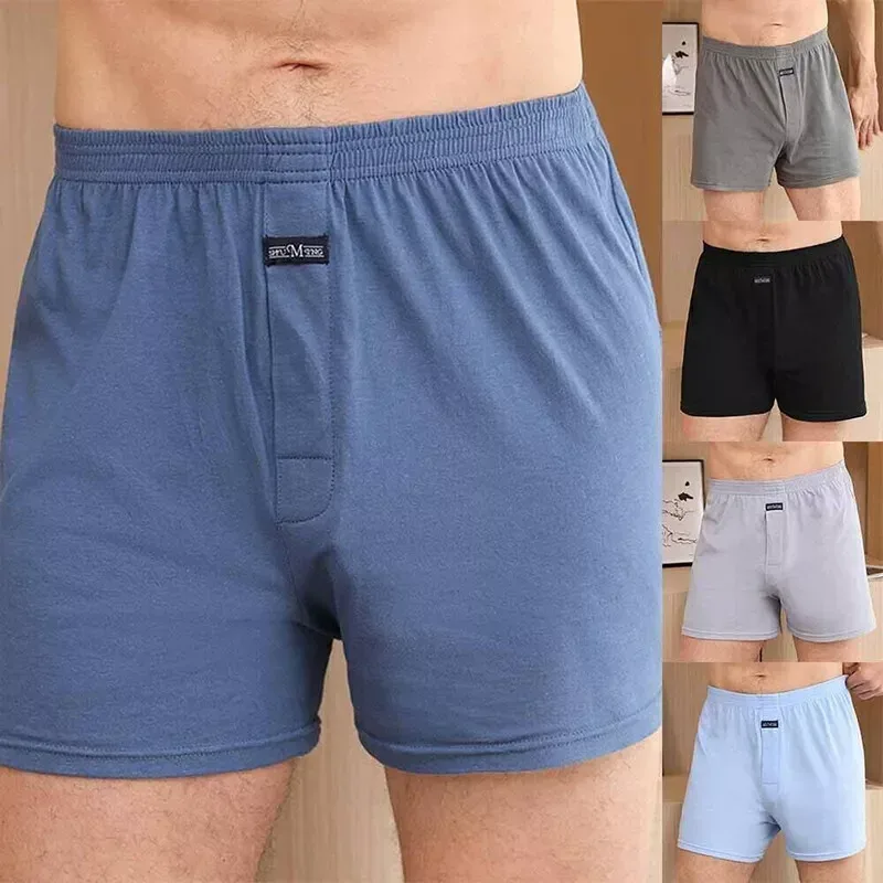 Herr Boxer Trosa Lot Kalsonger Lös Stor Kort Bomull Plus Size Underkläder För Herr Boxerbyxor Solid Mellan Herr Boxer — image 8