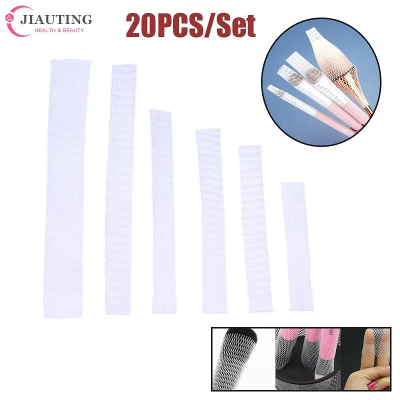 Protectores de red flexibles de malla de 20 piezas, cubierta protectora de Brochas de Maquillaje cosméticas blancas de belleza, herramienta de Maquillaje práctica — image 2