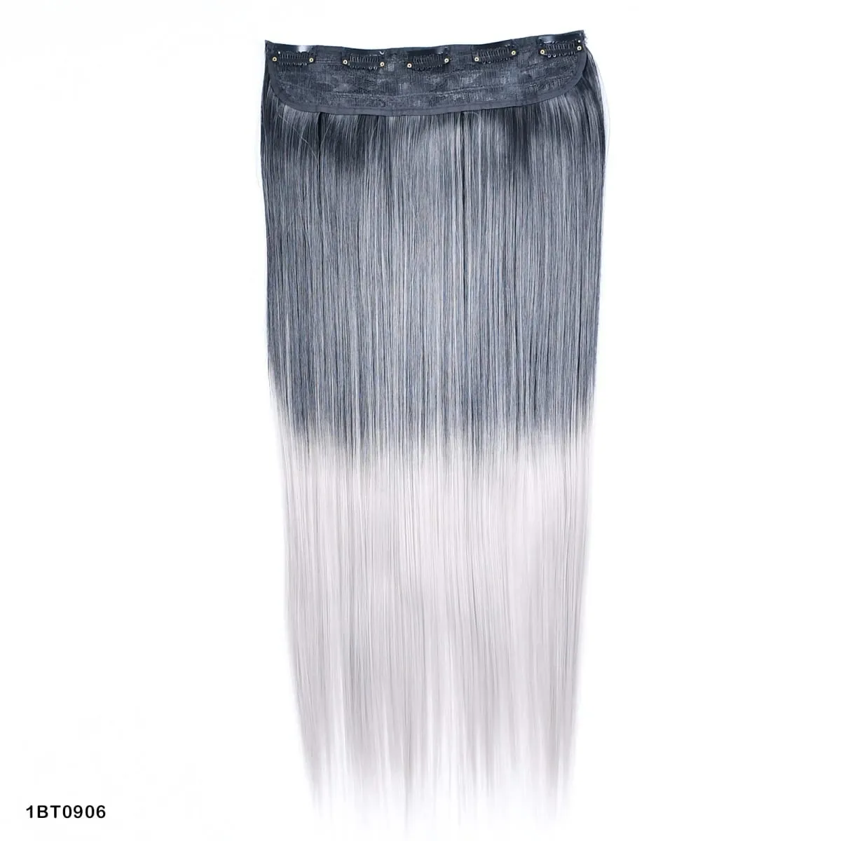 Zolin Clip in Hair Extension One Piece Long Straight Hair Black Gray Color Synthetic Hairpieces For Women Cosplay Use — image 11
