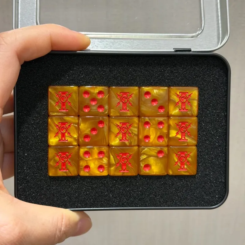 15-teiliges 16-mm-D6-Wargaming-Würfelset für Tabletop-Miniaturspiele, Schadensverfolgung, Armee-Fraktions-Themen-Würfelmarken — image 26