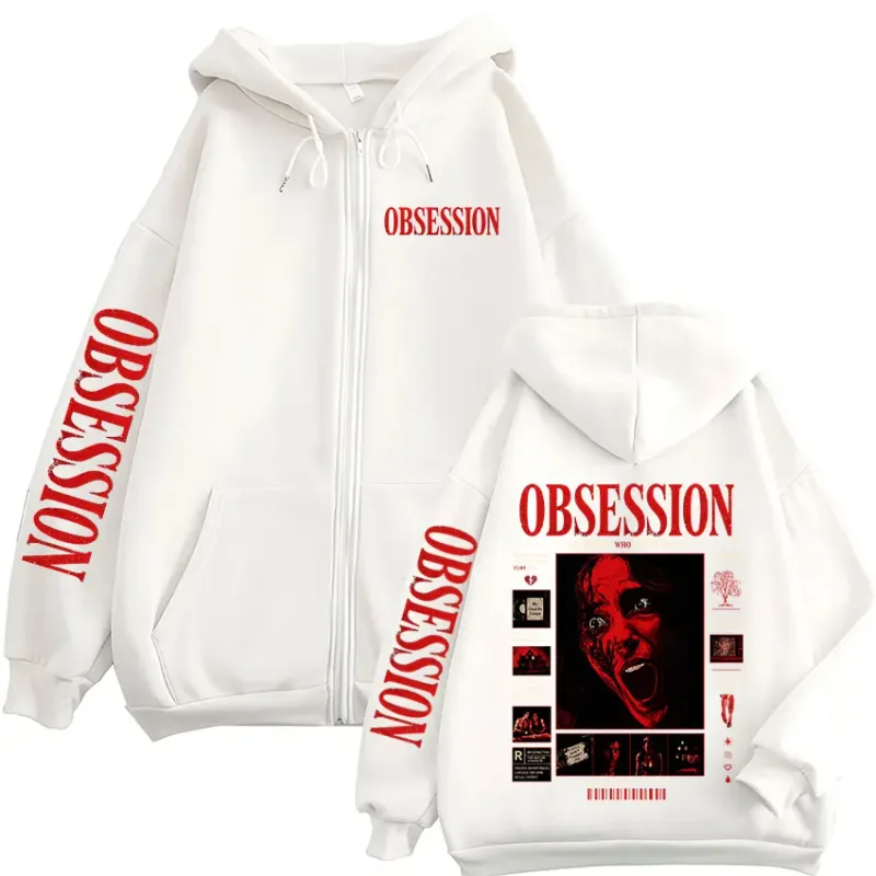 Horror Movie Obsession Nikki Merch Zipper Hoodies Men's Women Casual Loose Long Sleeves Zip Up Hooded Sweatshirts Jackets Coats