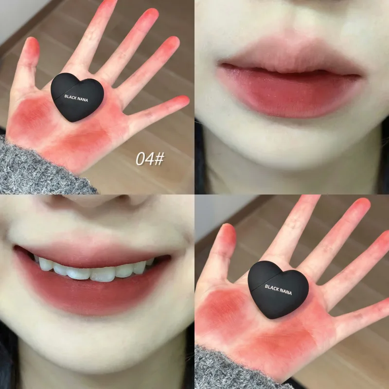 Mini preto prata coração veludo fosco batom labial lama gloss nude à prova d' água duradoura tonalidade labial maquiagem cosmética — image 8