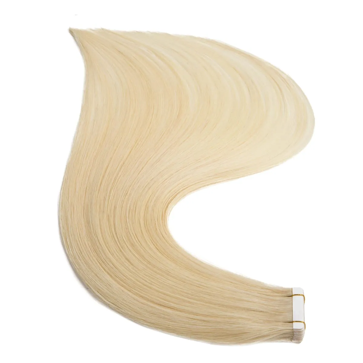 Bande Blonde dans les Extensions de cheveux cheveux humains platine #60 bande de trame de peau droite sans couture dans de vraies Extensions de cheveux humains 50G