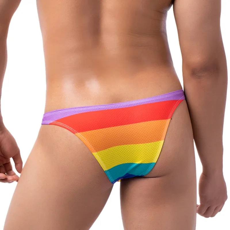 Naka-print na Brief Panlalaking Panloob Sexy Slip Hombre Bikini Briefs Man U Convex Underpants Cuecas Calzoncillos Mesh Mens Lingerie — image 18