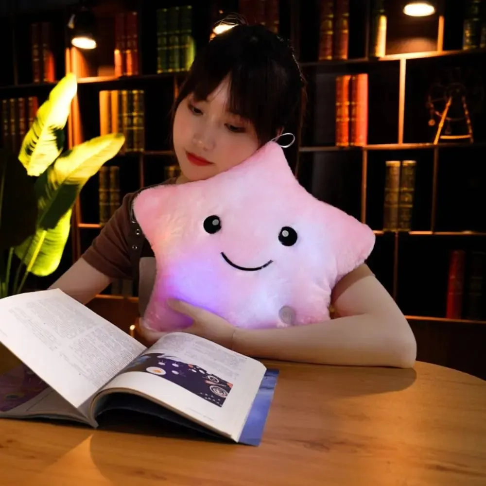 Jouet en peluche étoile électronique LED, jouets doux pour bébé et enfant, poupée étoile LED, décoration de la maison, oreiller étoile douce