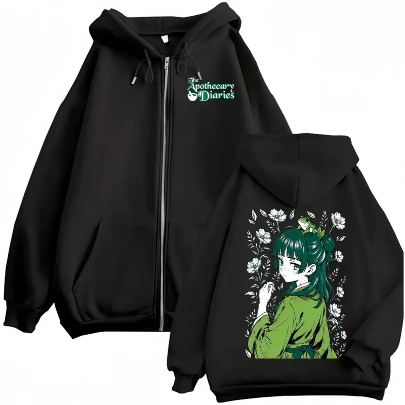 Anime The Apothecary Diaries Maomao Zipper Hoodies Men Women Vintage Fashion Kawaii Jacket Sweatshirts High Quality Zip Up Coats — image 1