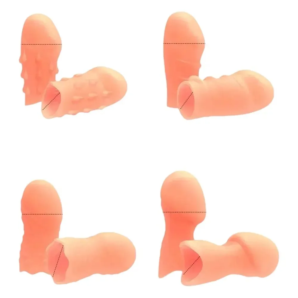 Silicone Male Penis Cover Realistic Dildo Cock Pump Phallus Extender Enlargement Dick Growing Ejaculate Orgasm Sex Toys for Man — image 1