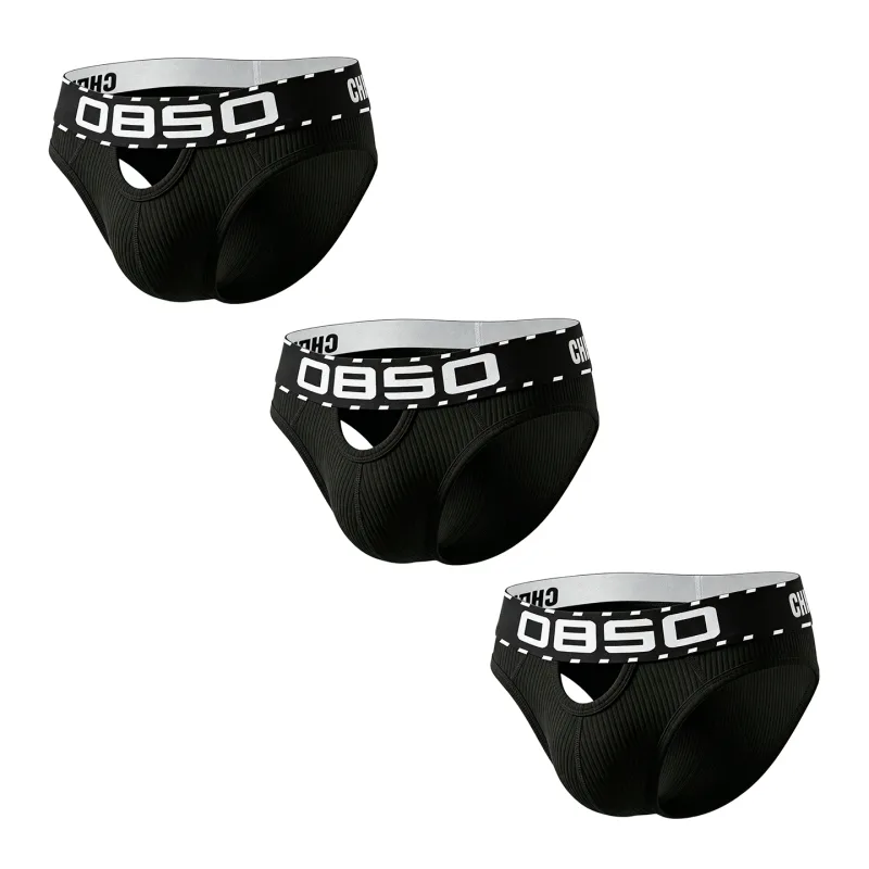 1/3Pcs Cotton Men Underwear Sexy Breathable Bikini Panties Underpants Large Crotch Pouch Mens Briefs with Front and Back Cutouts — image 25