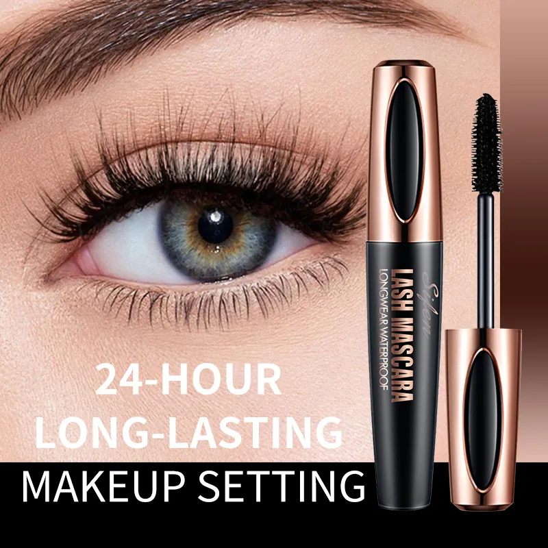 Waterproof Mascara Black Long Lasting Curling Thick Lengthening Eyelash Extension Smudge-proof Eye Makeup Cosmetics — image 4