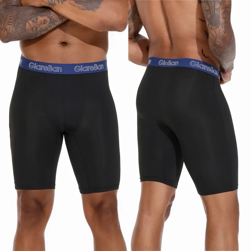 4 Stück gemischte Farben, schnell trocknende Boxershorts mit langem Bein, Unterhose, Unterwäsche für Zuhause und Sport, hochwertige Herrenhöschen — image 5