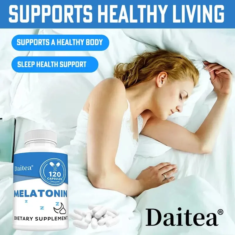 Capsule di integratori di melatonina da 5 mg - Supporto naturale per il sonno, rilassamento e calma, promuovono la qualità del sonno