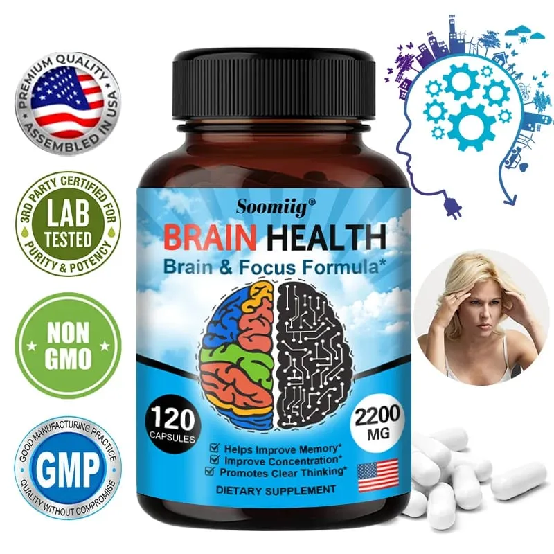 Ginkgo Biloba kapsler 1200mg understøtter hukommelse hjernefunktion og mental årvågenhed Brain Health Supplement 30/60/120 kapsler — image 1