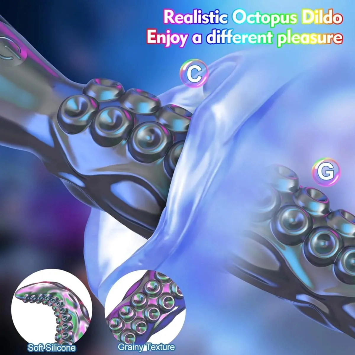 Vibrating Realistic G-Spot Dildos - LED Display Octopus Tentacle Clitoral Vibrator 10.7" Silicone Dildo Adult Sex Toys for Women