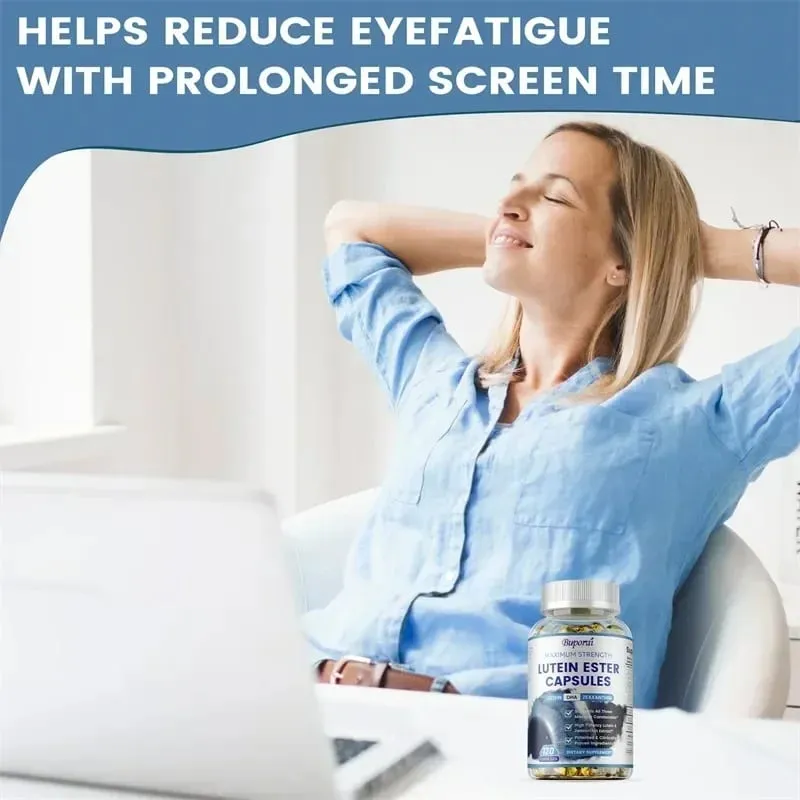 Lutein Ester Capsules - na may Zinc Vitamins C E Zeaxanthin para sa Dry Eyes Fatigue Improve Visual Function for Healthy Eyes — image 3