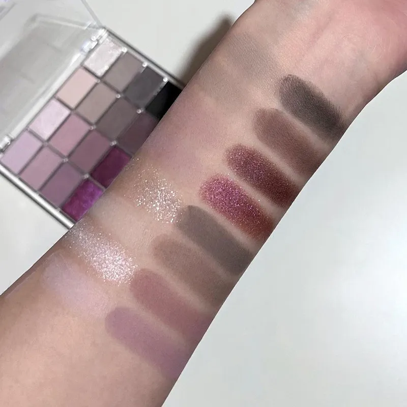 16 Colors Black Pink Eyeshadow Palette Glitter Shimmer Pearlescent Matte Low Saturation Style Long Lasting Eye Shadow Eye Makeup — image 6