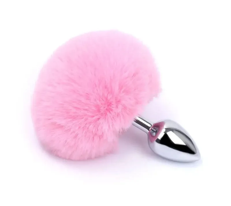 Aço inoxidável coelho cauda metal butt plug anal sexo brinquedo metal pelúcia anal plug massageador brinquedos sexuais para masturbador feminino