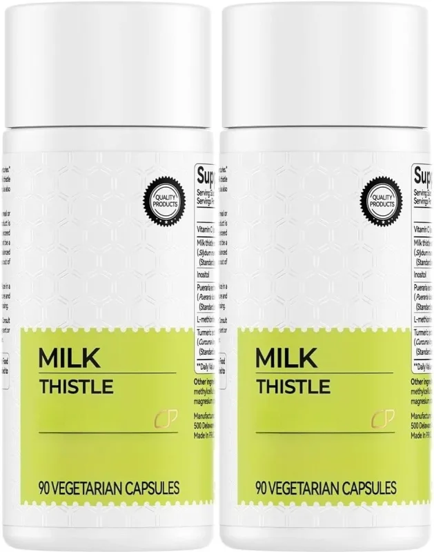 Milk Thistle Extract 300mg Capsules na may Vitamin C Inositol Herbal Supplement 90 Capsules Non-GMO Gluten Free — image 1