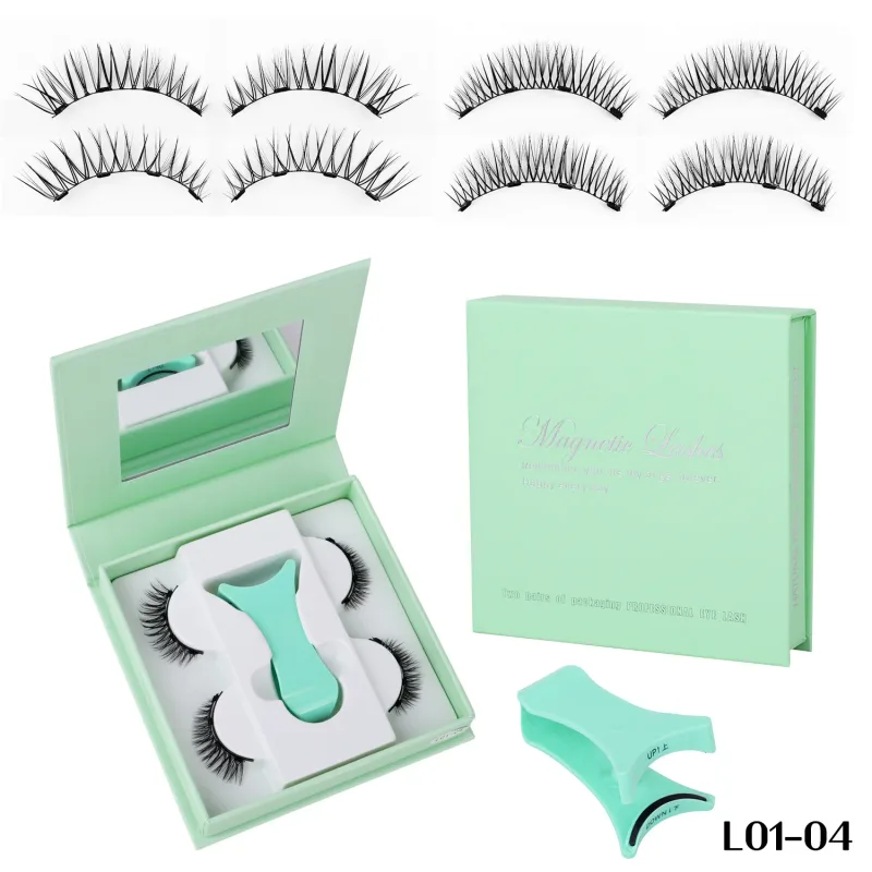 2 Pairs Magnetic False Lashes Natural Wispy Magnetic Eyelashes Portable All-in-one Case Reusable No Glue Eye Lashes Customized — image 9