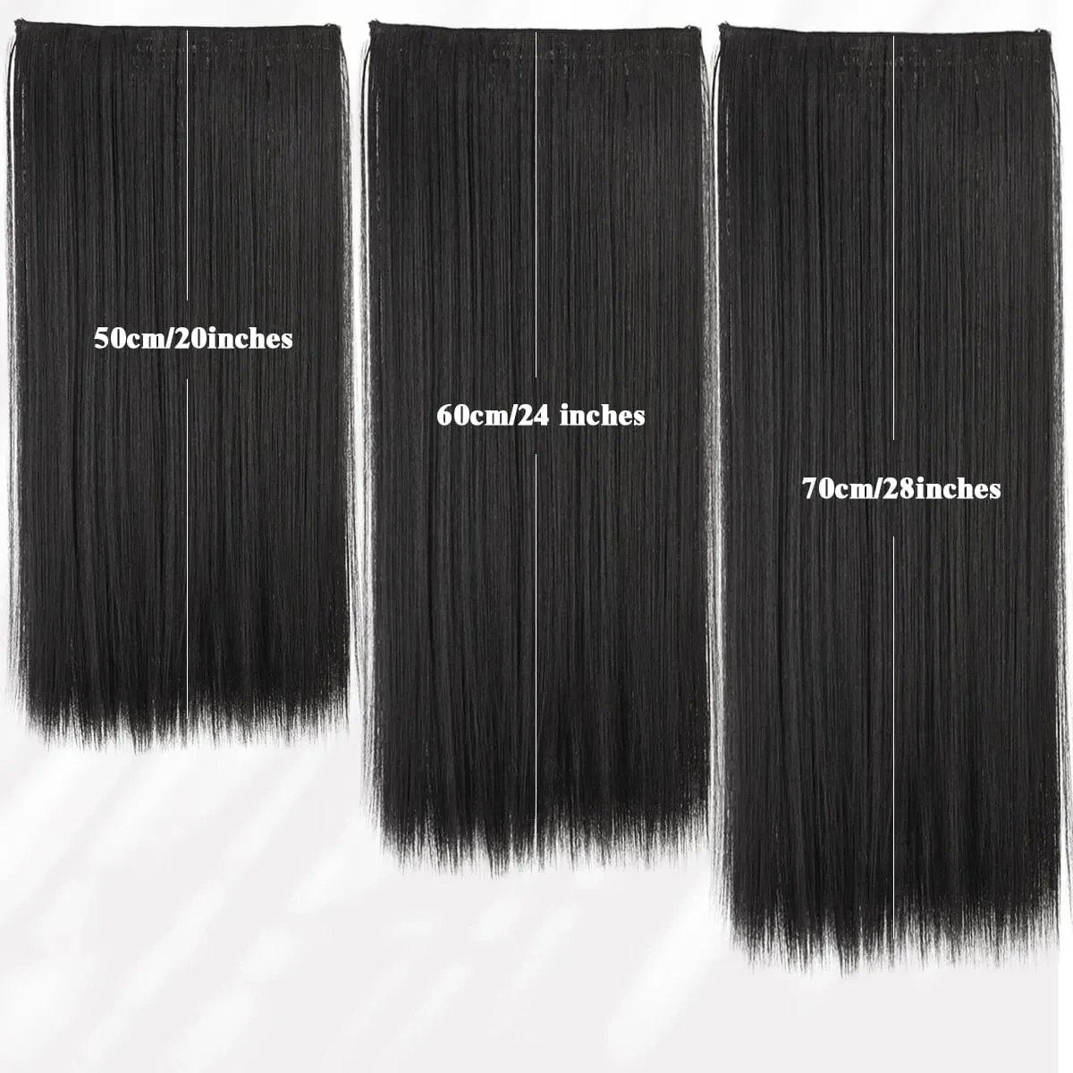 Synthetic 20“24” 28 5 clip hair extension piece wig women extend heat-resistant wig long straight hair — image 6