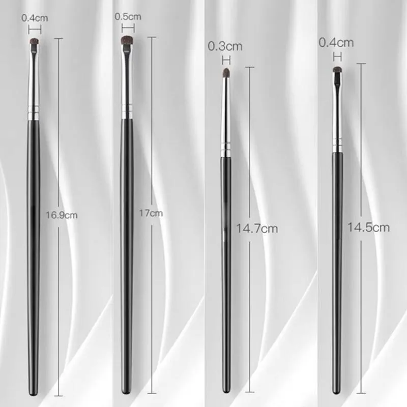 4/6Pcs Undereye Smudge Brushes Soft Eyeliner Brush Perfect Eye Makeup Tools Eye Detail Brushes Set Horse Hair Eyeshadow Brushes — image 6