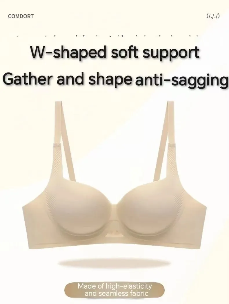 New Hollow-out One-piece Seamless Comfortable Push Up Lingerie Small Breast Gathering Anti-sagging No Steel Ring Bra — image 4
