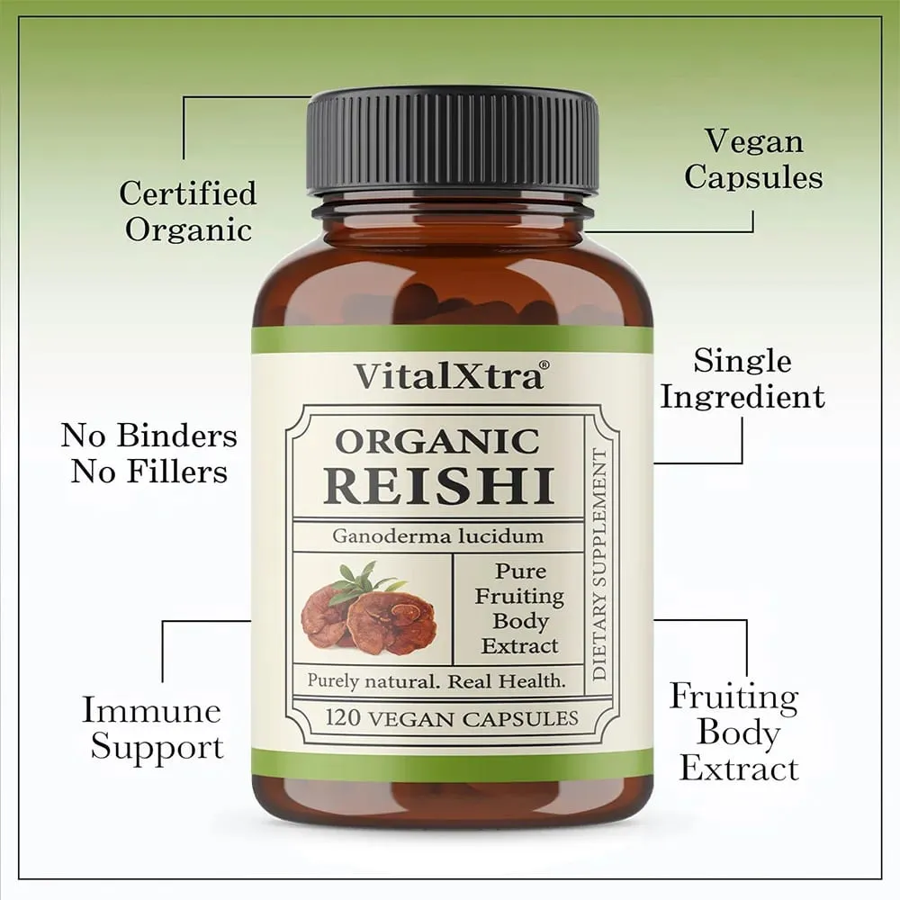 Reishi Mushroom Capsules 1000mg Ganoderma Lucidum Supports Immune Health Relaxation Sleep & Natural Energy Vegan Non-GMO — image 6