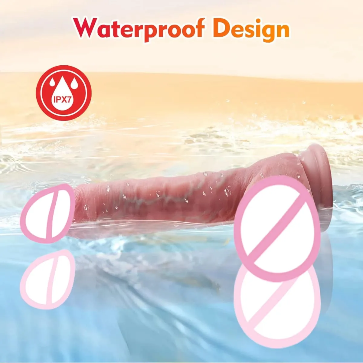 Realistic Thrusting Dildo Vibrator Adult Sex Toys for Women Silicone 8 inch Suction Cup Penis Anal G-spot Stimulator Couple Play — image 5