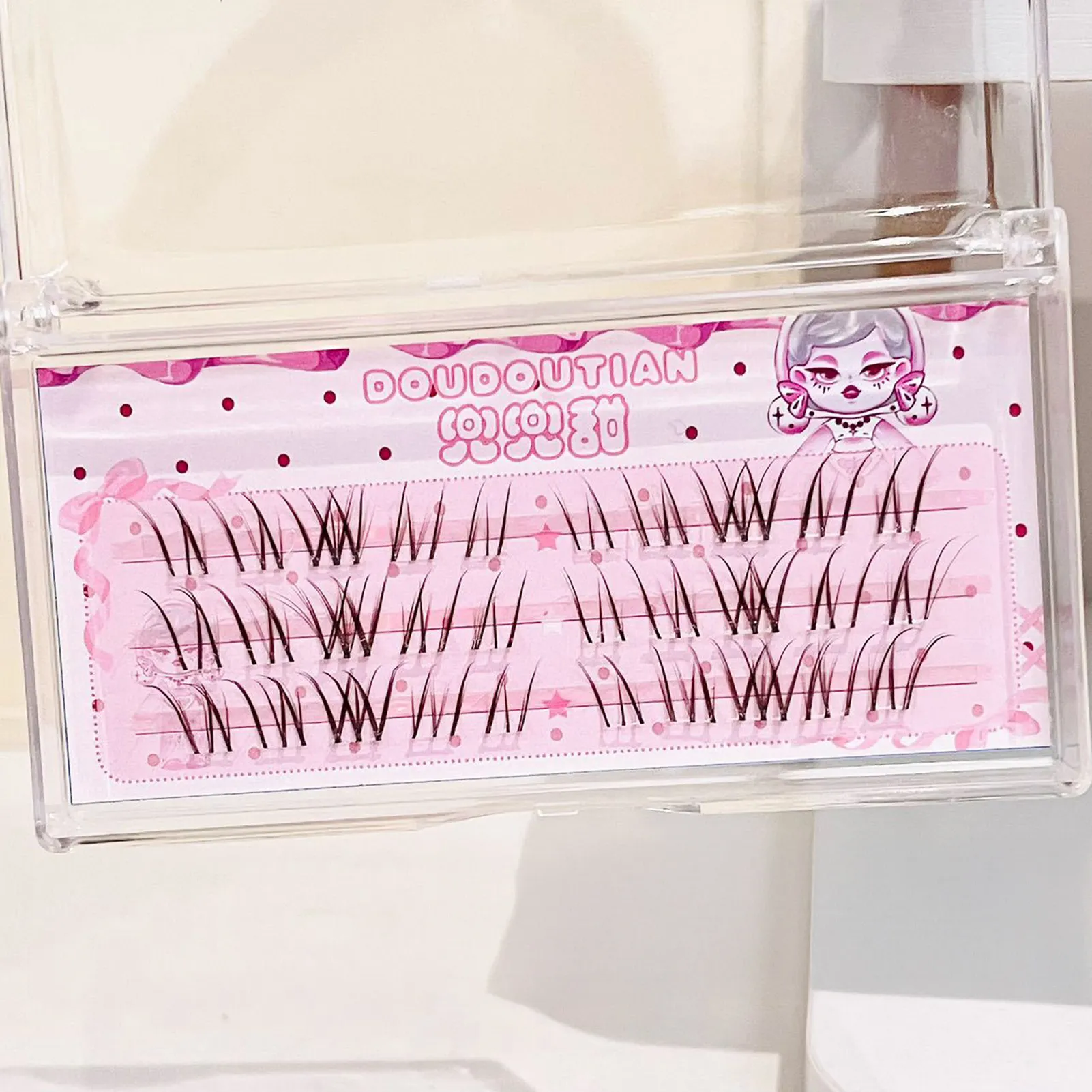 3/10 Rows Sweet Brown Wispy False Eyelashes Natural Airy Manga Style Eyelash Extension For Beginners 7-12mm Perfect Eye Makeup — image 4