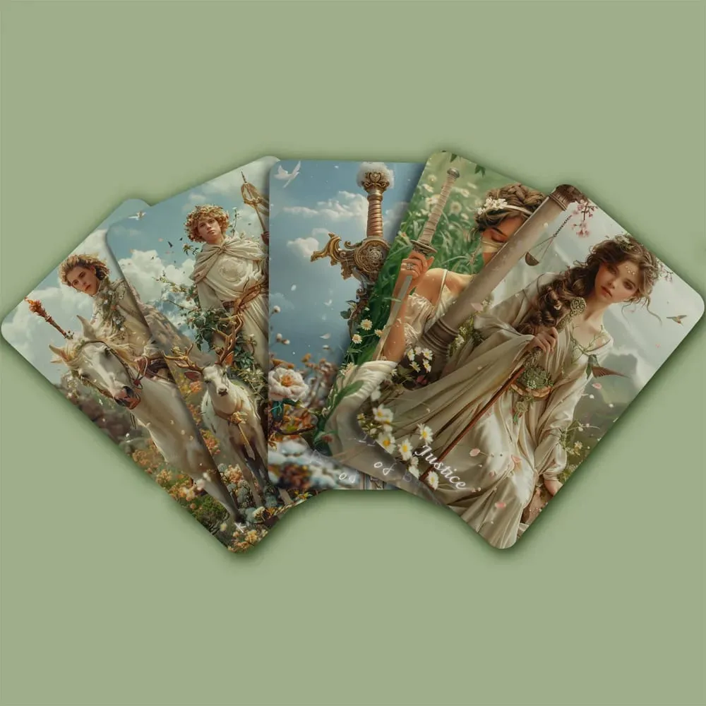 Tarot Cards for Beginners with Guidebook Spring Sprout Tarot Deck 80 Oracle and Tarot Cards Cards with Gilded Learning Edge — image 3
