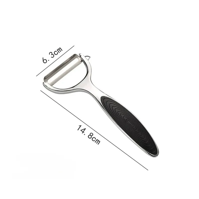 Edelstahl-Gemüseschäler, Kartoffelschäler, multifunktionale Karottenreibe, Obst-Werkzeuge, Küchenzubehör, Gourmet-Pelador-Bar