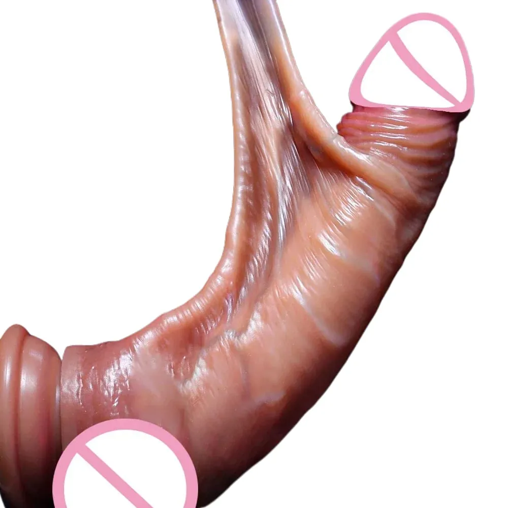 Realistisk dildo för kvinnor Gay hud glidande Förhud Sexmaskin Dick Anal Onani Strapon Big Penis Dildos Sexleksaker för vuxna 18 — image 1