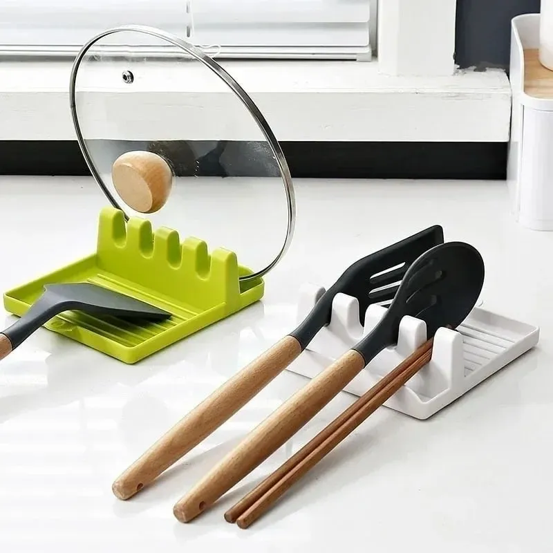 Supporto per coperchio per padella Supporta cucchiai Copri pentola Poggia spatola Supporto per utensili da cucina Utensili Accessori Organizzatore per fornelli — image 4