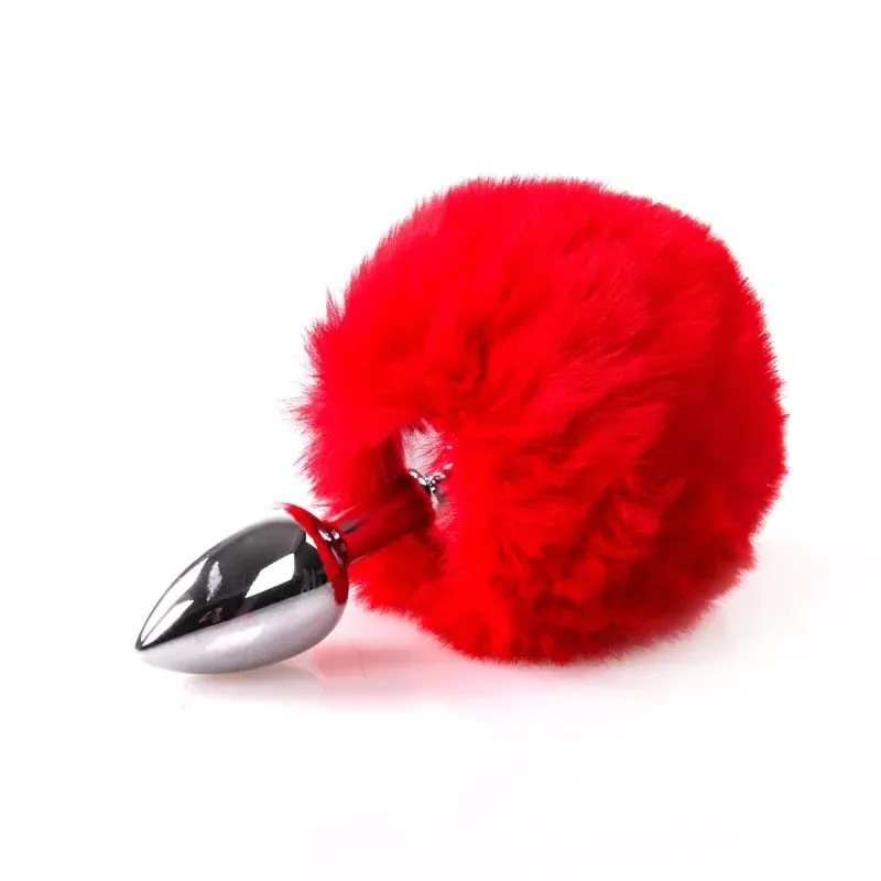Metal Anal Plug with Rabbit Tail Bunny Tail Pet Role Play Adult Sex Toy for Women Men Couples Fetish Gear Accessories — image 3