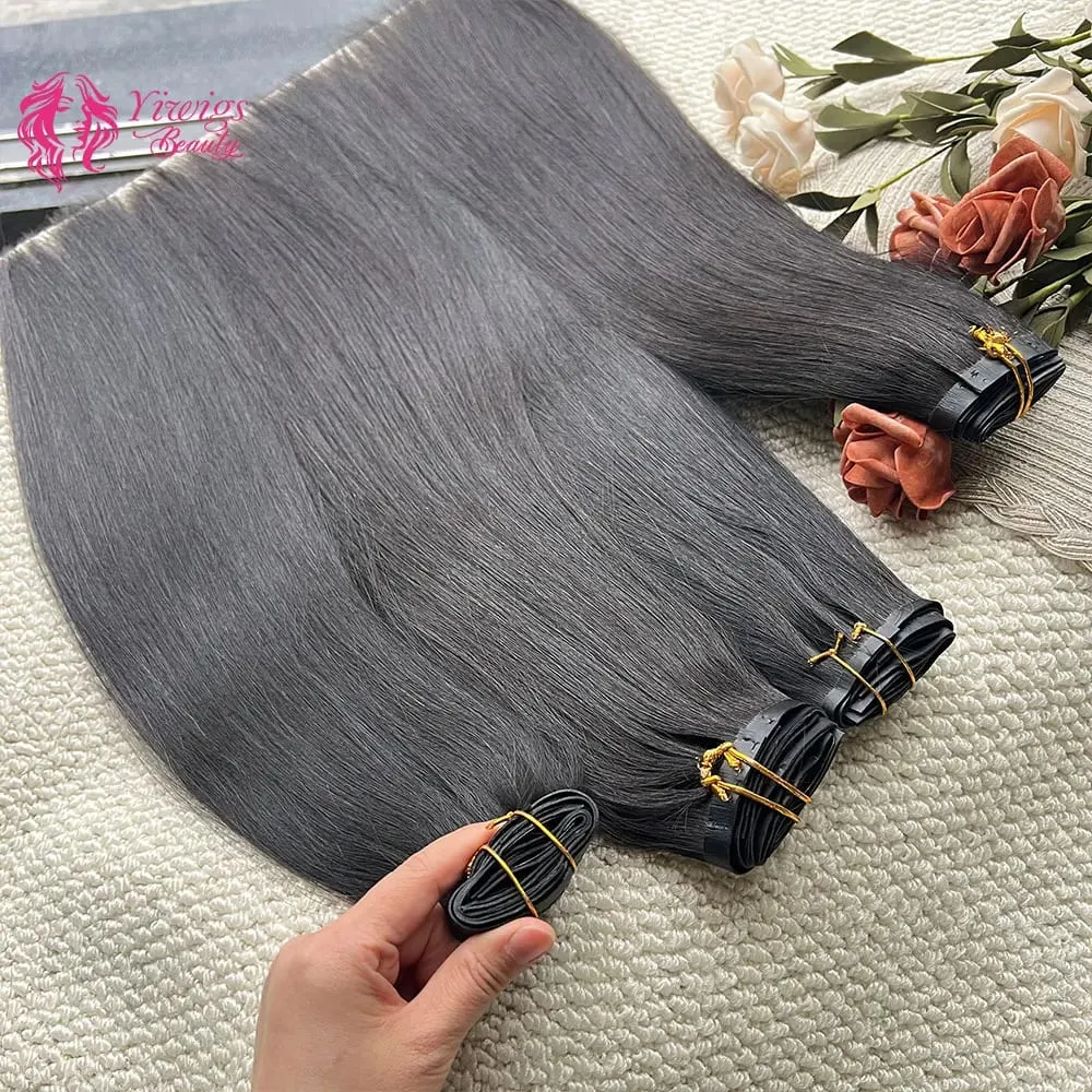 Straight Clip In Hair Extension Human Hair 100g/Set Straight Clip In Extension Full Head Vietnamese Clip Hair Extension for Wome — image 6