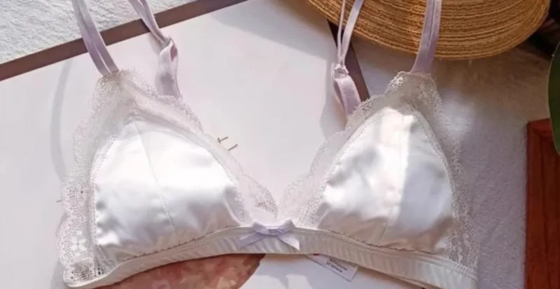 French Style Bralette No Underwire Sexy Lace Trim Small Cup Lingerie Cute 3-Piece Bra Set with Comfort Cup Shape Design S-xl — image 8
