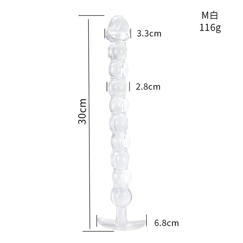 40cm vibrador de vidro pênis artificial pau cristal anal grânulo butt plug massagem próstata masturbar brinquedo sexual para mulheres adultas — image 12
