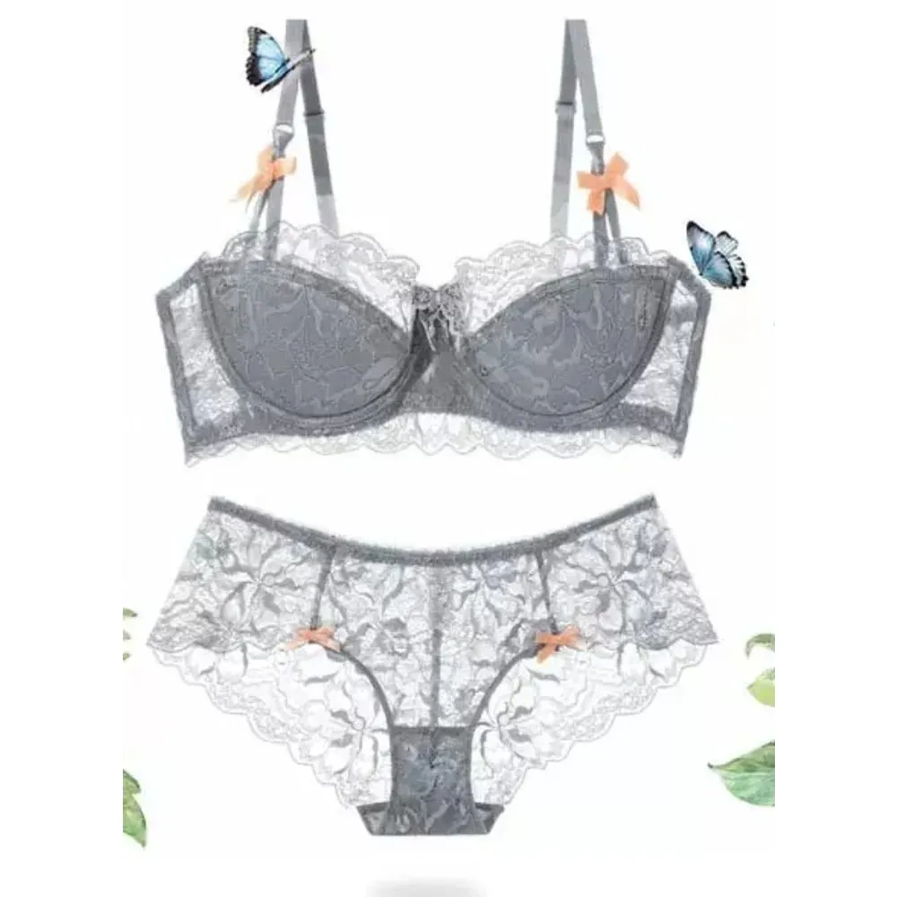 Conjunto de sutiã meia xícara de verão, tendência, fino, grande, minimizador de busto, lingerie de abstinência, para mulheres, sono diário, roupa casual — image 2
