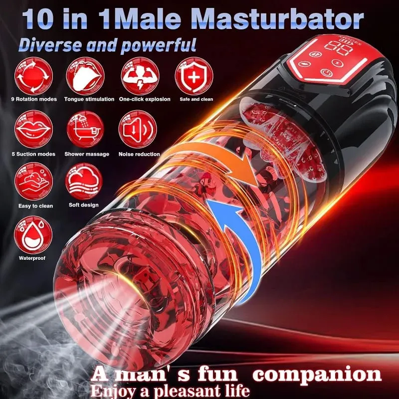 Masculino automático girar mastubador sucção boquete máquina masturbação copo brinquedos sexuais bens adultos para homens masturbar suprimentos — image 2