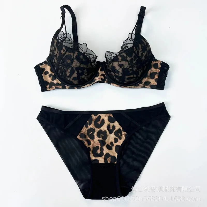 Leopard Bra Set Women Lace Sexy Lingerie Set Ladies Elegant Micro Bikini Thong Underwear Bra at Panty Set — image 8